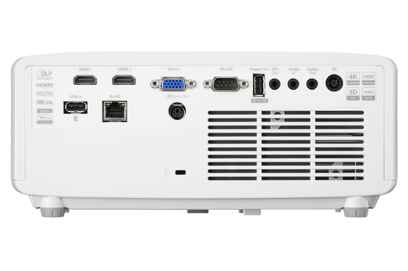 Optoma ZH451ST Rückseite mit Anschlüssen