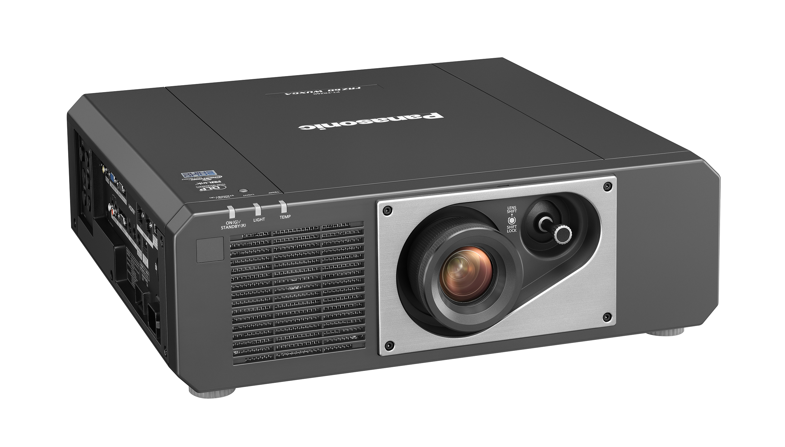 Panasonic PT-FRZ60 Black WUXGA-Laserprojektor 6.000 lm (ANSI), schwarz – Schrägansicht rechts
