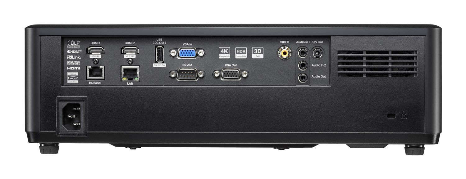 Optoma ZU507TST Refurbished Rückseite mit Anschlüssen